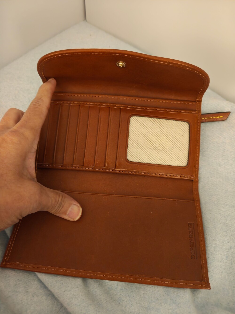 Dooney & Bourke Brown Wallet with DB Logo Pattern - Picture 4 of 5